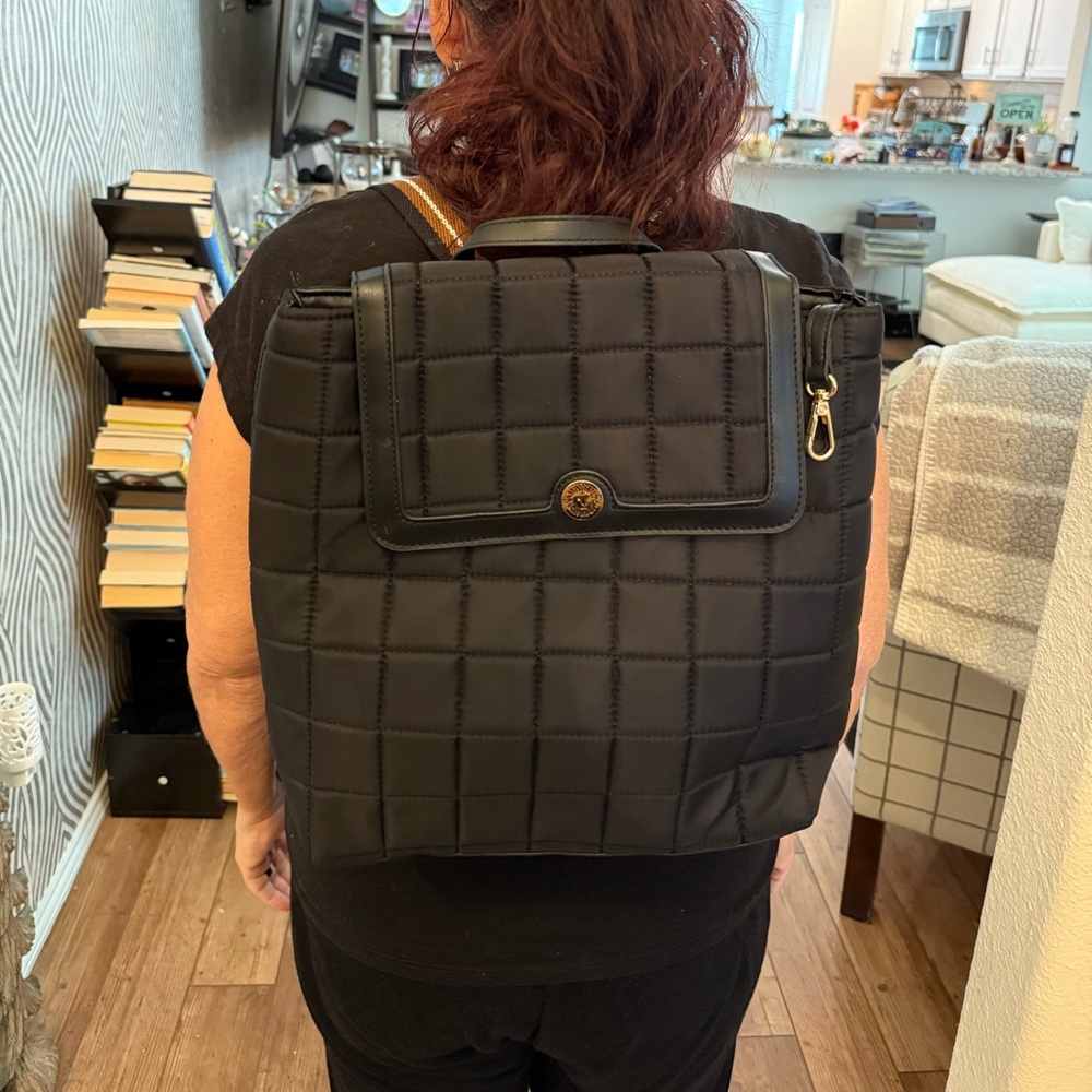 Anne Klein black Black Quilted Backpack